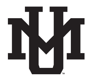 UMass Minutemen lettermark, black and white variant, cell 45