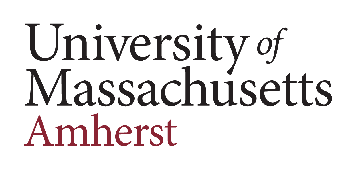 University of Massachusetts Amherst wordmark, black and maroon variant, cell 1