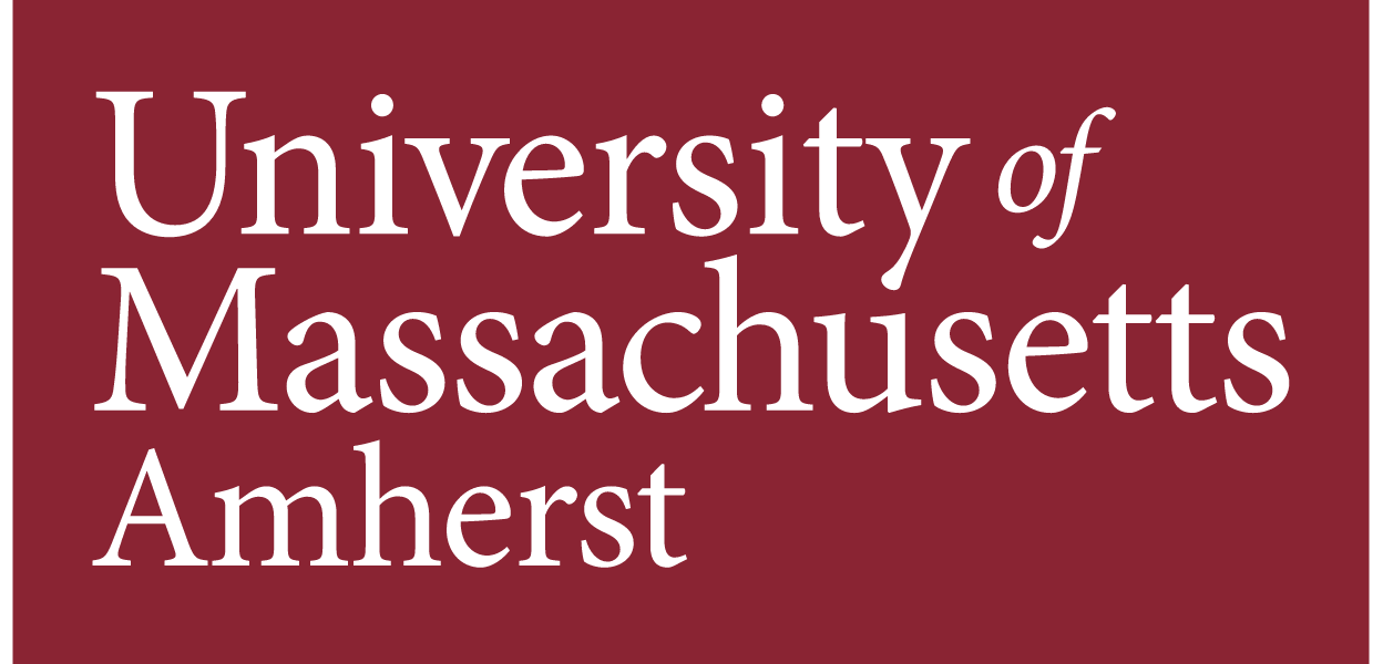 University of Massachusetts Amherst wordmark, white variant, cell 2