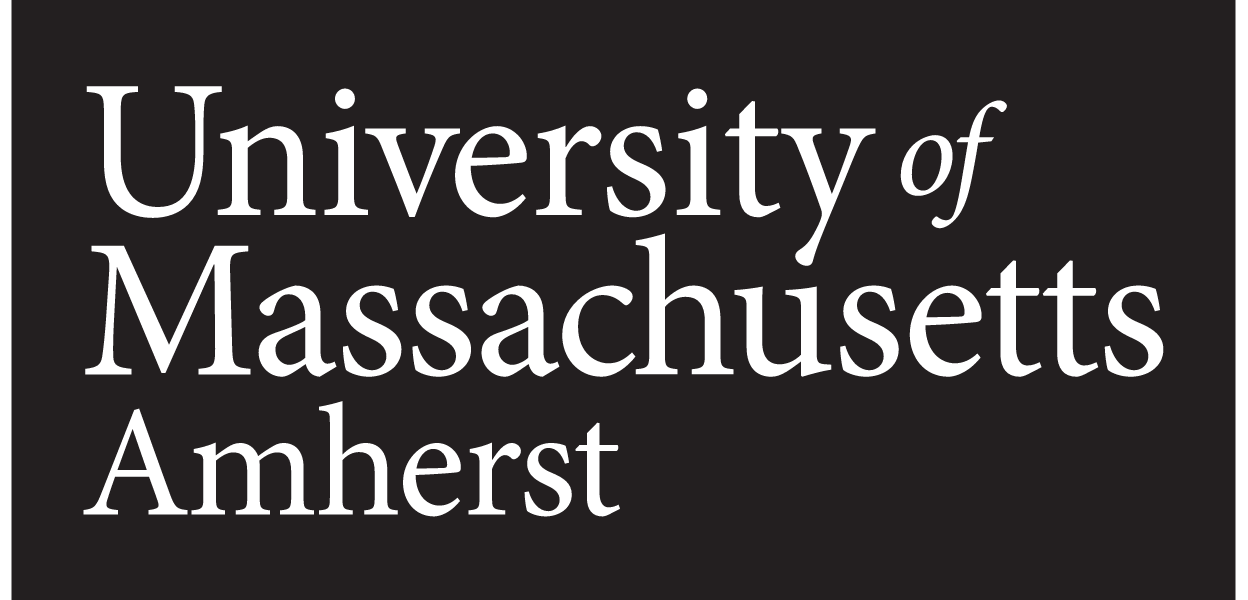 University of Massachusetts Amherst wordmark, white variant, cell 4
