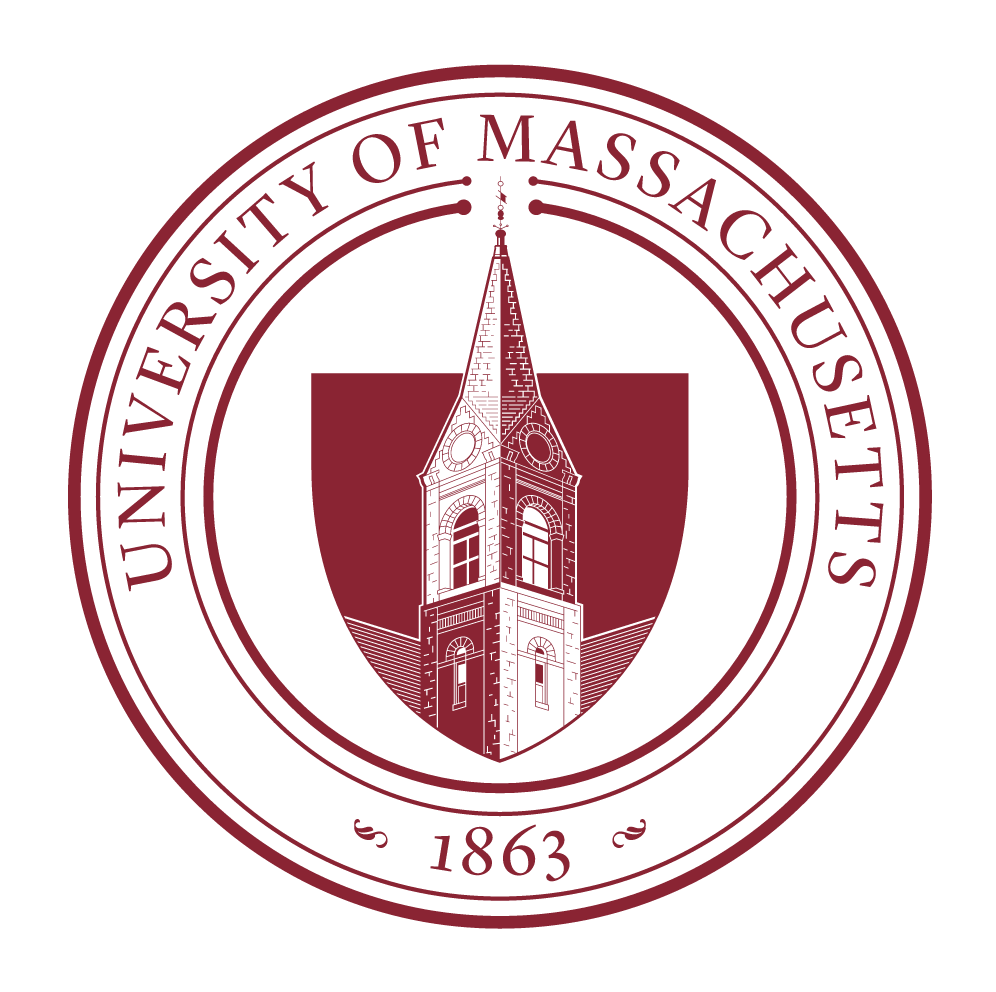 UMass Amherst Formal Spire Seal, maroon and white variant, cell 1