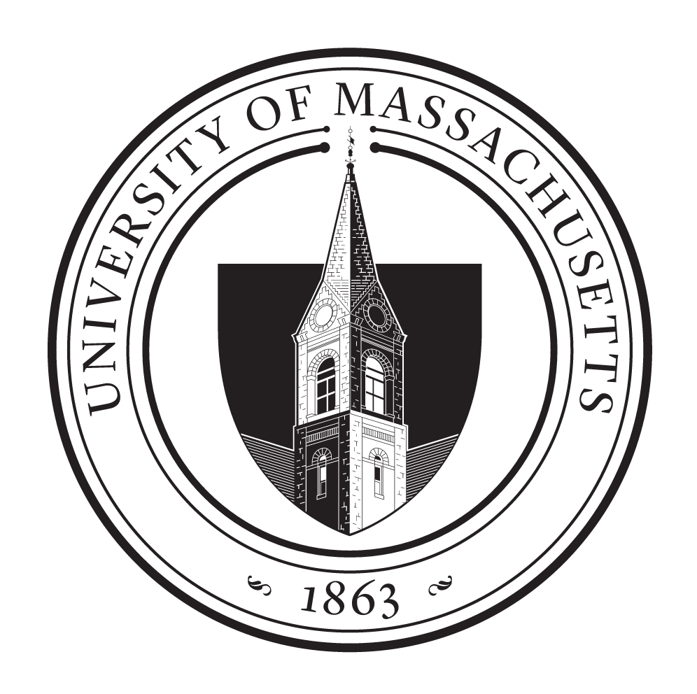 UMass Amherst Formal Spire Seal, black and white variant, cell 3