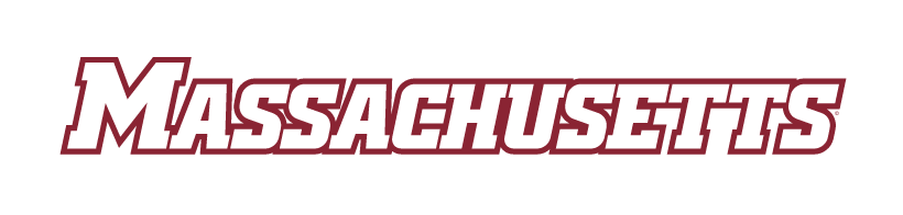 MASSACHUSETTS wordmark, white with maroon outline variant, cell 3