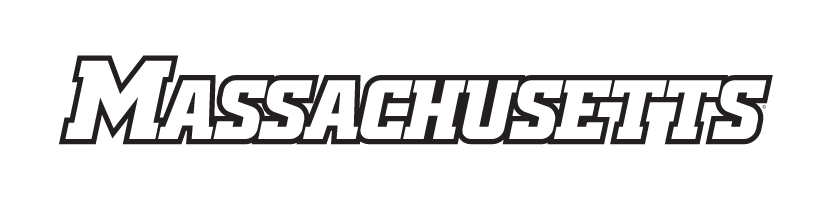 MASSACHUSETTS wordmark, white with black outline variant, cell 7