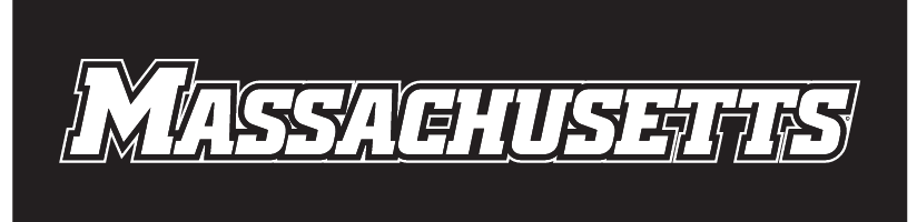 MASSACHUSETTS wordmark, white with black outline variant, cell 8