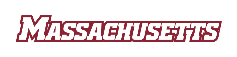 MASSACHUSETTS wordmark, white with maroon outline variant, cell 9