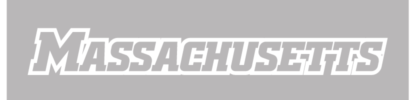 MASSACHUSETTS wordmark, white with grey outline variant, cell 12
