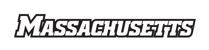 MASSACHUSETTS wordmark, white with black outline variant, cell 13