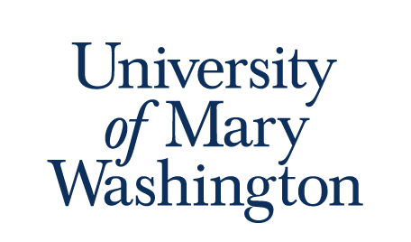 University of Mary Washington wordmark, stacked, blue/black variant, cell 8