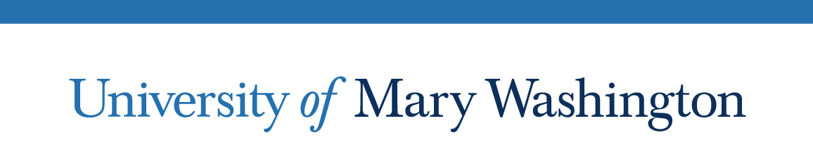 University of Mary Washington wordmark, single-line, blue/black variant, cell 13