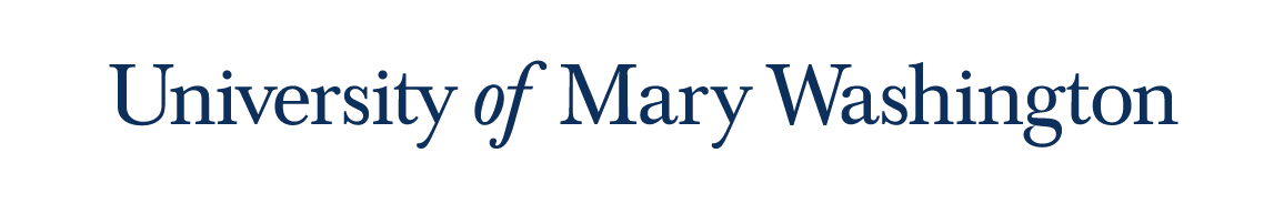University of Mary Washington wordmark, single-line, blue/black variant, cell 14