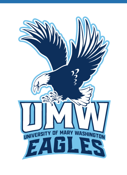 UMW Eagles curved type logo, full color variant, cell 24