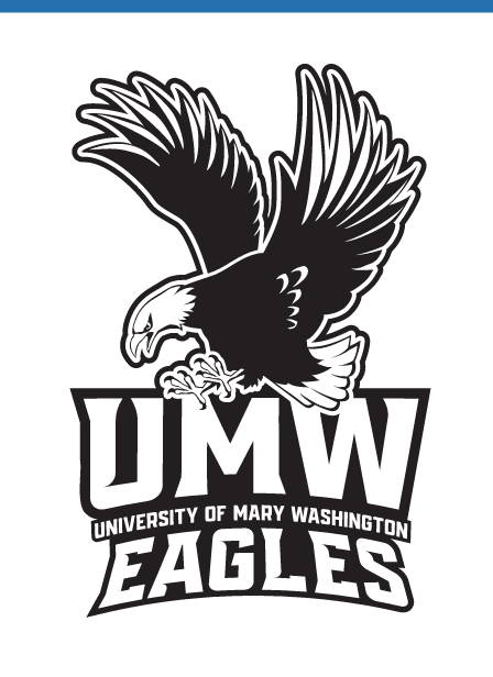 UMW Eagles curved type logo, black variant, cell 26
