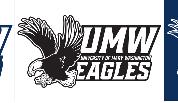 UMW Eagles linear type logo, black variant, cell 30