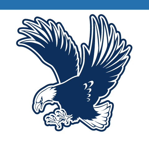 Fighting Eagle logo, blue/black variant, cell 33