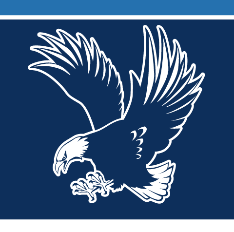 Fighting Eagle logo, white on navy variant, cell 35