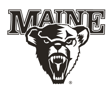 Maine Black Bears primary logo, black and white variant, cell 4
