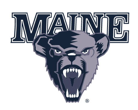 Maine Black Bears primary logo, dark blue and gray variant, cell 9
