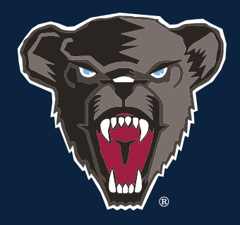 Maine Black Bears bear head logo, full color on dark background variant, cell 11