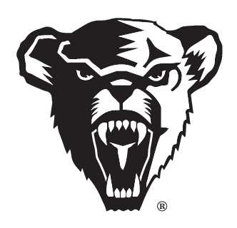 Maine Black Bears bear head logo, black and white variant, cell 12