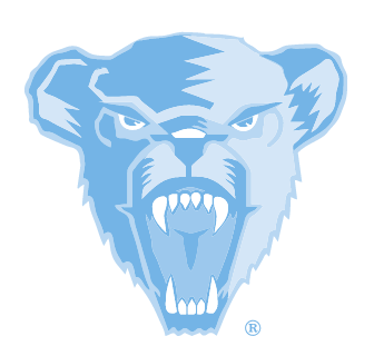 Maine Black Bears bear head logo, light blue monochrome variant, cell 14
