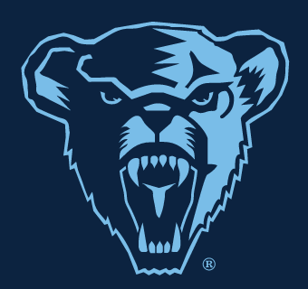 Maine Black Bears bear head logo, light blue outline on dark background variant, cell 15