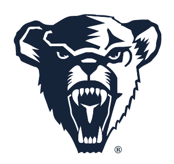 Maine Black Bears bear head logo, dark blue monochrome variant, cell 17