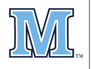 'M' Wordmark, light blue with navy outline variant, cell 23