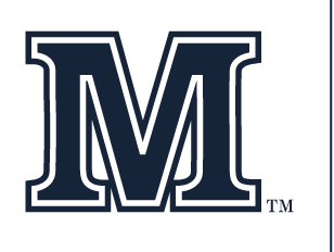 'M' Wordmark, navy with white outline variant, cell 27