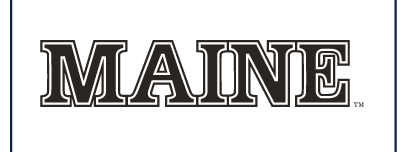 MAINE Wordmark, black with white outline variant, cell 32