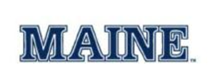 MAINE wordmark, dark blue straight variant
