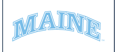 MAINE Arched Wordmark, light blue with white outline variant, cell 36