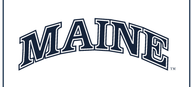 MAINE Arched Wordmark, navy with white outline variant, cell 38