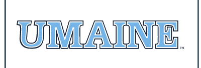 UMAINE Wordmark, light blue with navy outline variant, cell 39