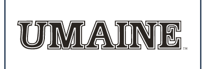 UMAINE Wordmark, black with white outline variant, cell 42
