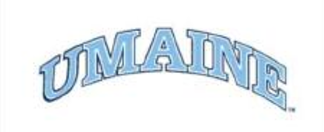 UMAINE wordmark, light blue arched variant