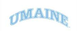 UMAINE wordmark, light blue arched variant