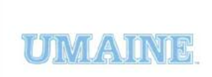 UMAINE wordmark, light blue straight variant