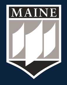university logo secondary shield, black and white on dark background variant, cell 70