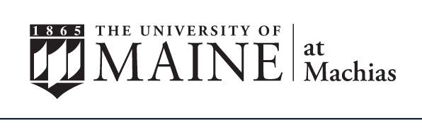 University of Maine at Machias logo, black on white variant, cell 76