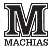 M Machias lettermark, black on white variant, cell 88