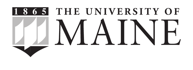 The University of Maine logo, 1 color: black and 30% black variant