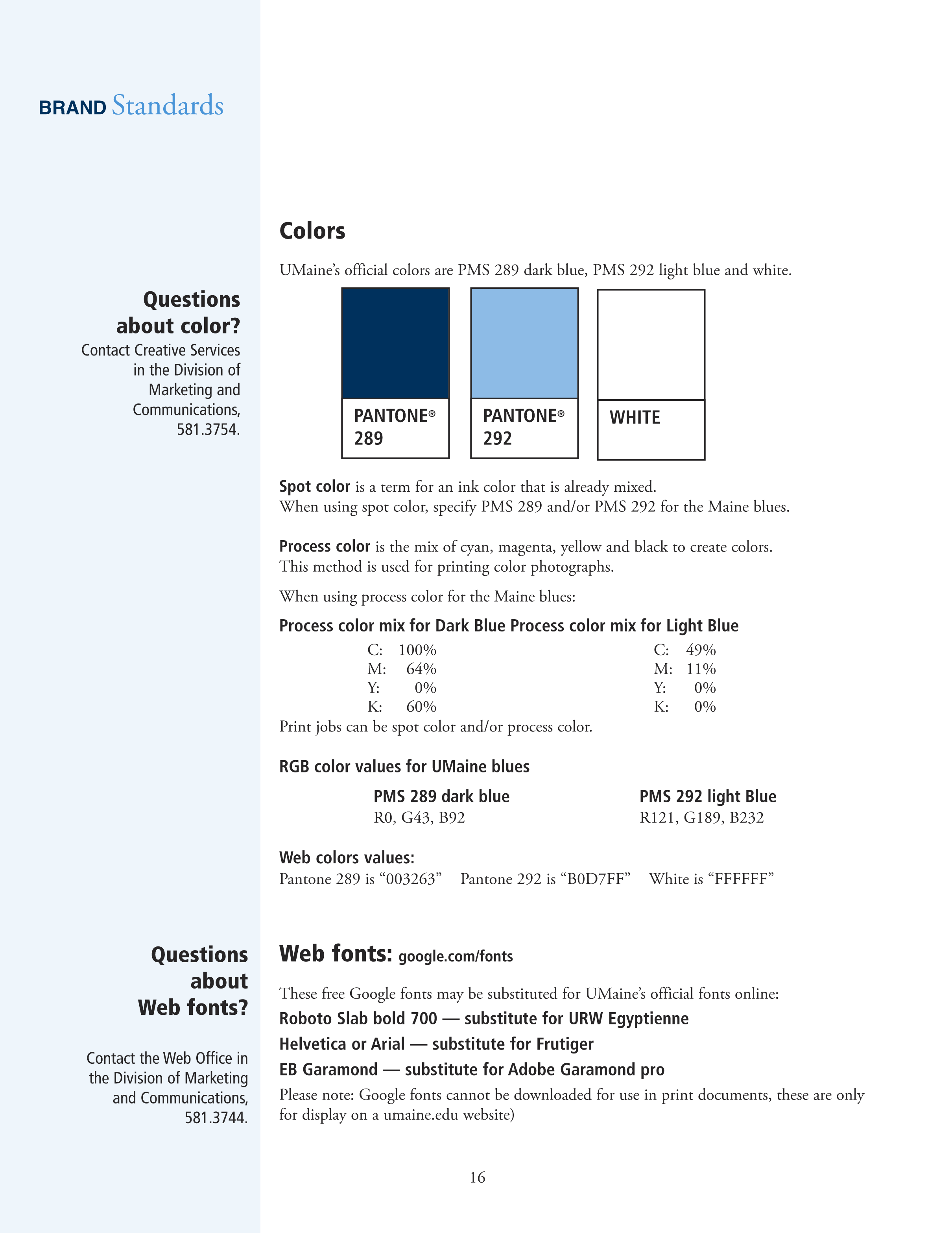 Full Page Guideline Sheet, Standard variant