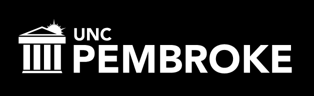 UNC Pembroke primary horizontal logo, white variant, cell 2