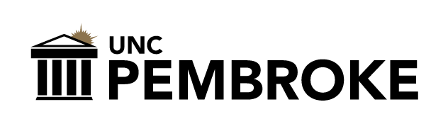 UNC Pembroke primary horizontal logo, black variant, cell 4