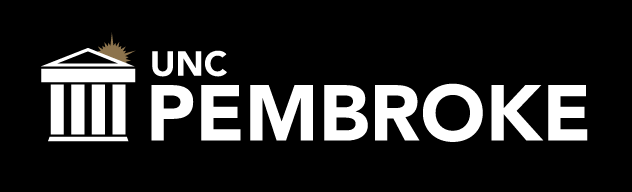 UNC Pembroke primary horizontal logo, white variant, cell 5