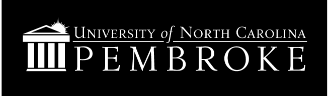 University of North Carolina Pembroke wordmark, white variant, cell 23