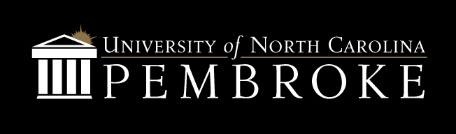 University of North Carolina Pembroke wordmark, white variant, cell 26