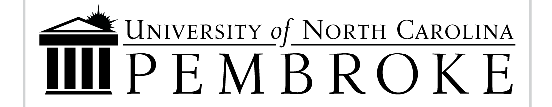University of North Carolina Pembroke wordmark, black and gold variant