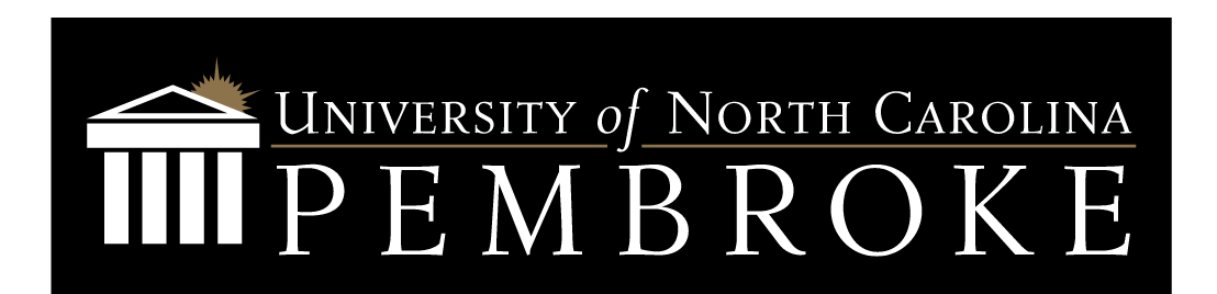 University of North Carolina Pembroke wordmark, white variant